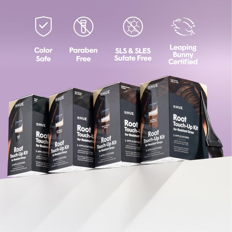 dpHUE Root Touch-Up Kit for Resistant Grays, Light Brown - Permanently Cover Difficult, Stubborn Gray Hair - 2 Applications Included - Vegan & Leaping Bunny Certified