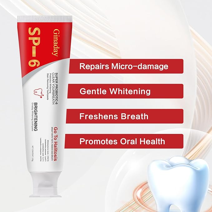 SP-6 Probiotic Toothpaste,Deep Cleaning Care Fresh Breath Ultra Whitening Toothpaste.(1pcs)