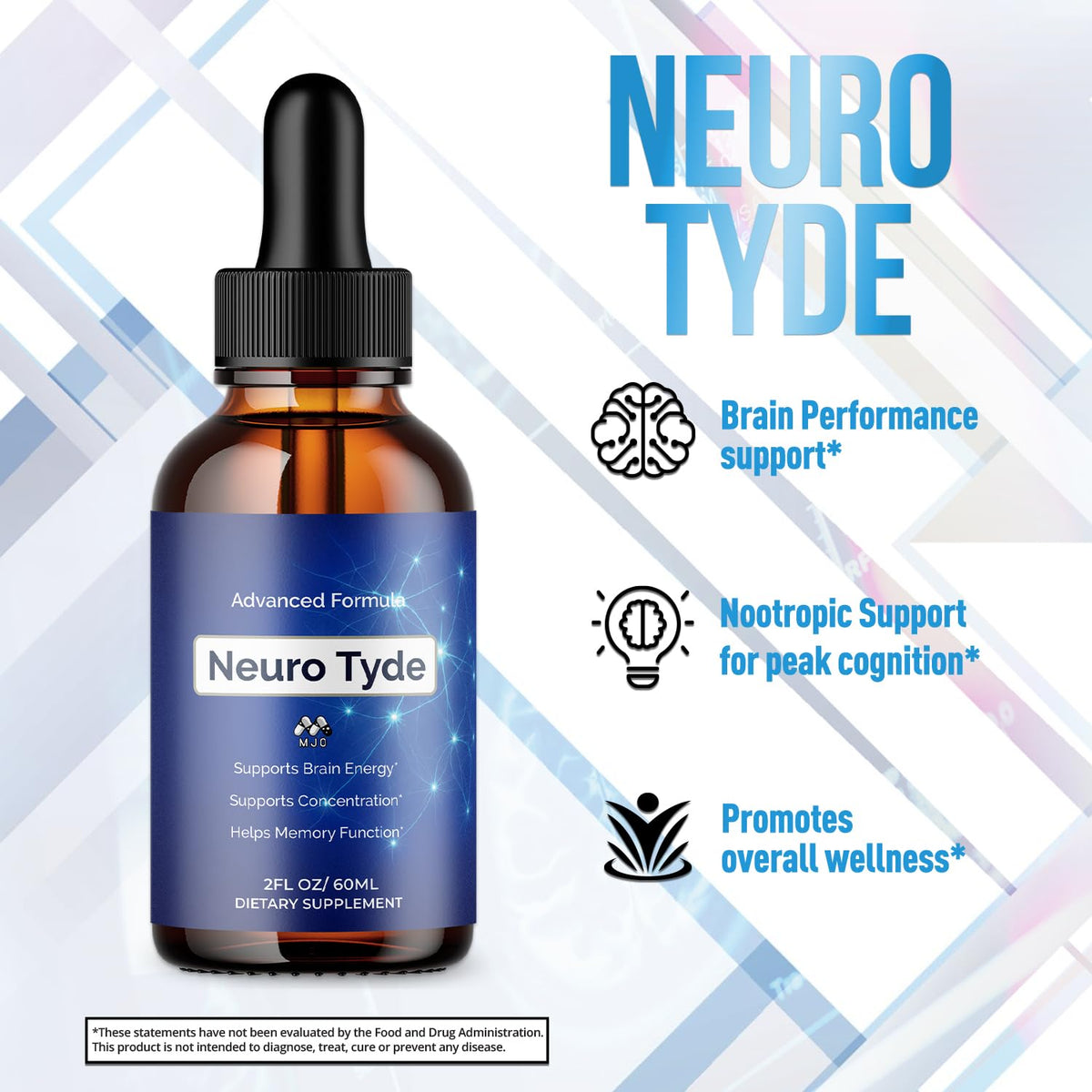 (2 Pack) Neuro Tyde Drops, Official NeuroTyde Memory and Focus Support Supplement, Advanced Overall Health and Wellness Vitamin with Maximum Strength Ingredients Supporting Brain Health (60 Servings)