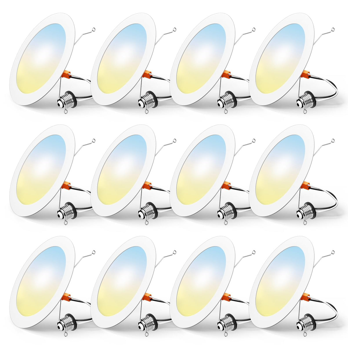 FREELICHT 12 Pack Retrofit LED Recessed Lighting 6 Inch, 5CCT, White