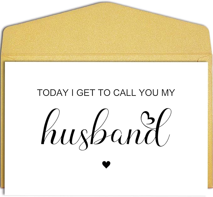 Qiliji Wedding Day Card for Groom from Bride, Husband Wedding Day Card, Husband Vow Card, Groom Gift from Bride, Today I Get To Call You My Husband Card