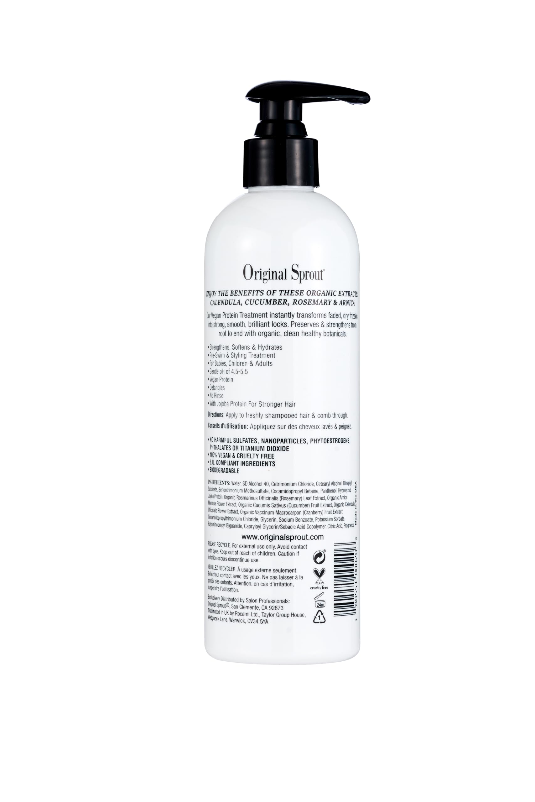 Original Sprout Leave-In Conditioner, Lightweight Moisturizing Conditioner for Dry & Damaged Hair, Detangles, Tames Frizz & Adds Shine, Vegan, Sulfate Free, Safe for Kids & Adults, 12 fl oz