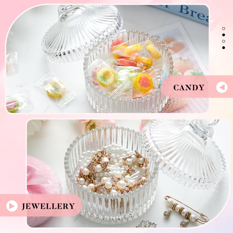 Tioncy 3 Pcs Large Body Powder Puff and Container Valentine's Day gift Powder Container with Puff Crystal Case Soft Washable Reusable Velour Face Body Glitter Wet Dry Makeup (Classic,Clear)