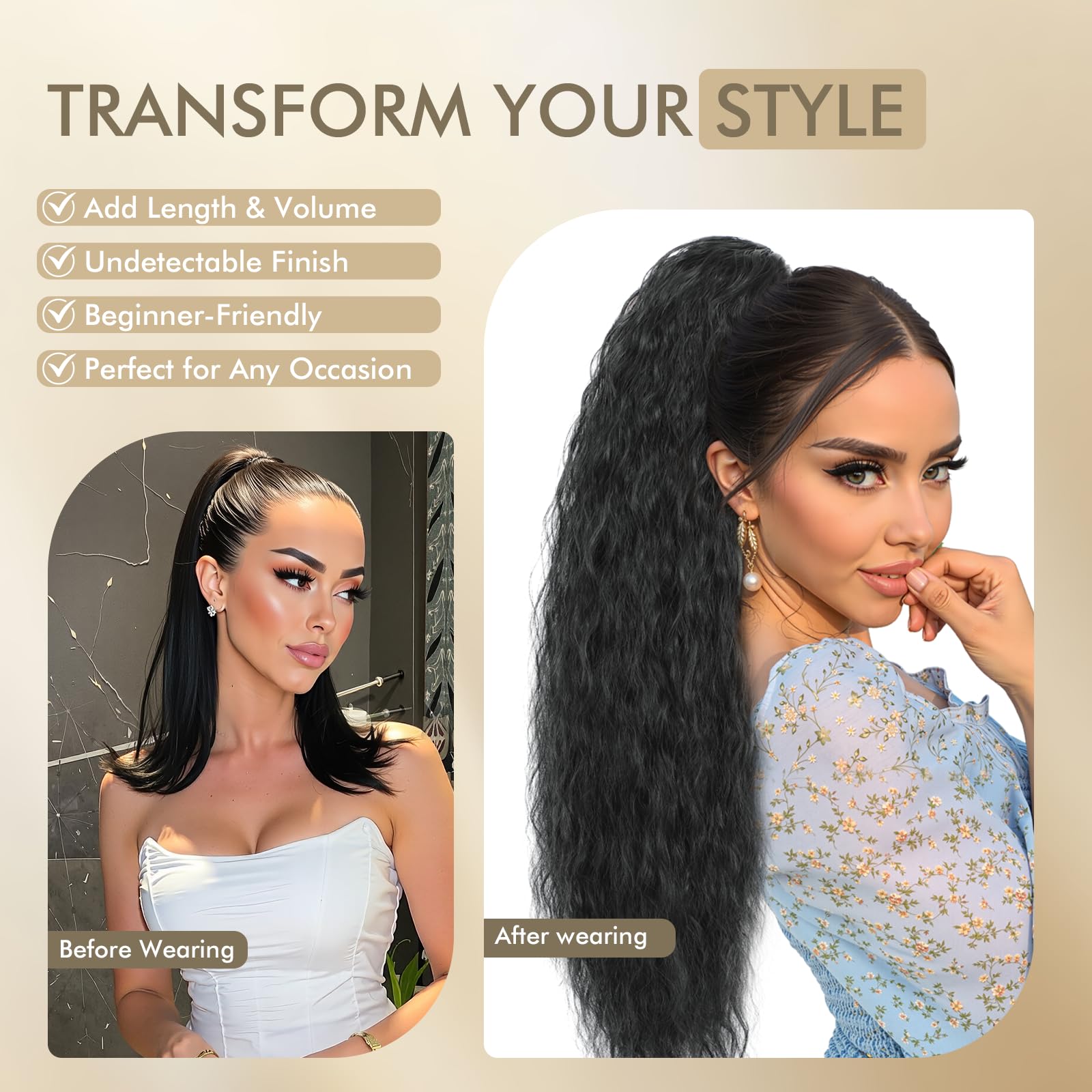 Claw Clip in Ponytail Extension 30 Inch Long Wave Curly Pony Tail Hair Extensions for Women fluffy Natural Looking Synthetic Hairpiece for Daily Use(Ombre Purple, 30Inch)