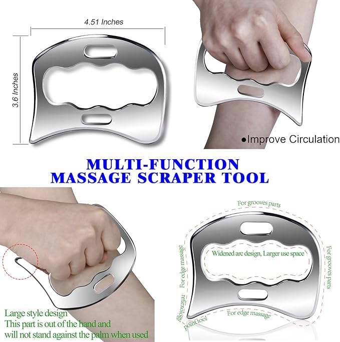 BYYDDIY 4 in 1 Gua Sha Massage Tool Set - Muscle & Fascia Scraper, Scar Tissue Tool for Physical Therapy