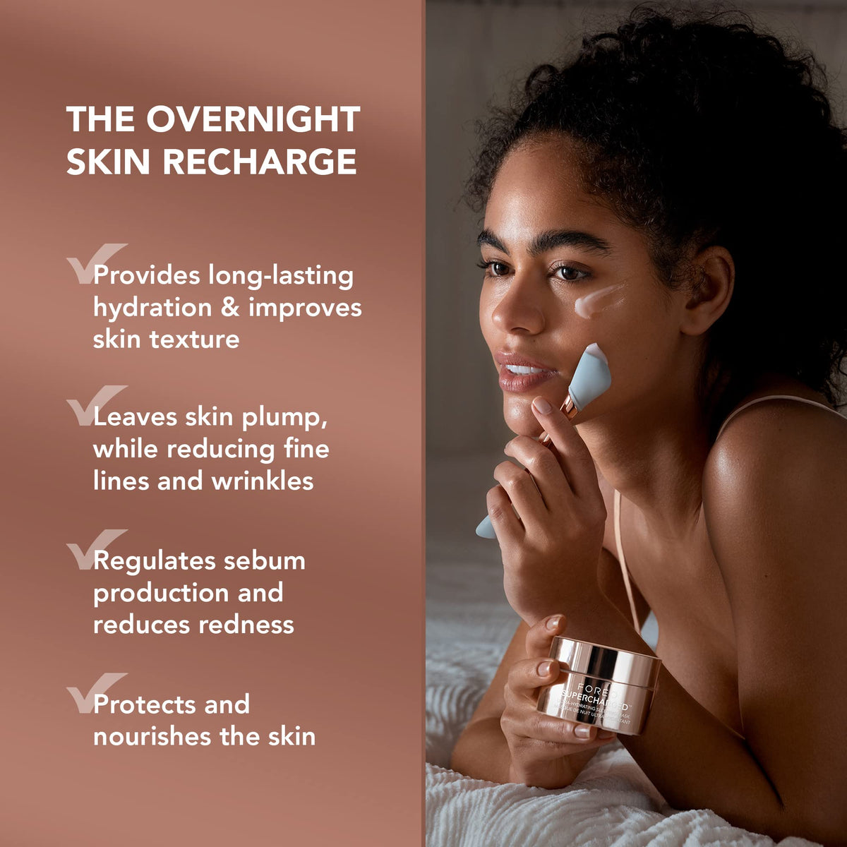 FOREO SUPERCHARGED Ultra hydrating Night Mask - Night Face Moisturizer - Deeply Replenishing Moisturizer Face Cream - Rejuvenating - Vegan - Cruelty & Gluten-Free - 2.5 oz
