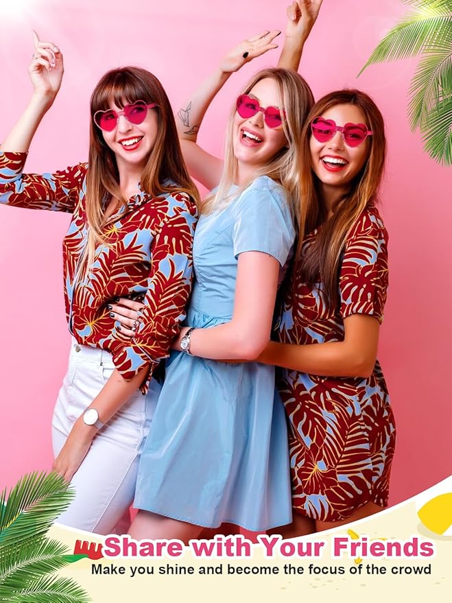 Heart Shaped Sunglasses for Women Colorful Glasses Fun Trendy Transparent Heart Sunglasses Party Favor