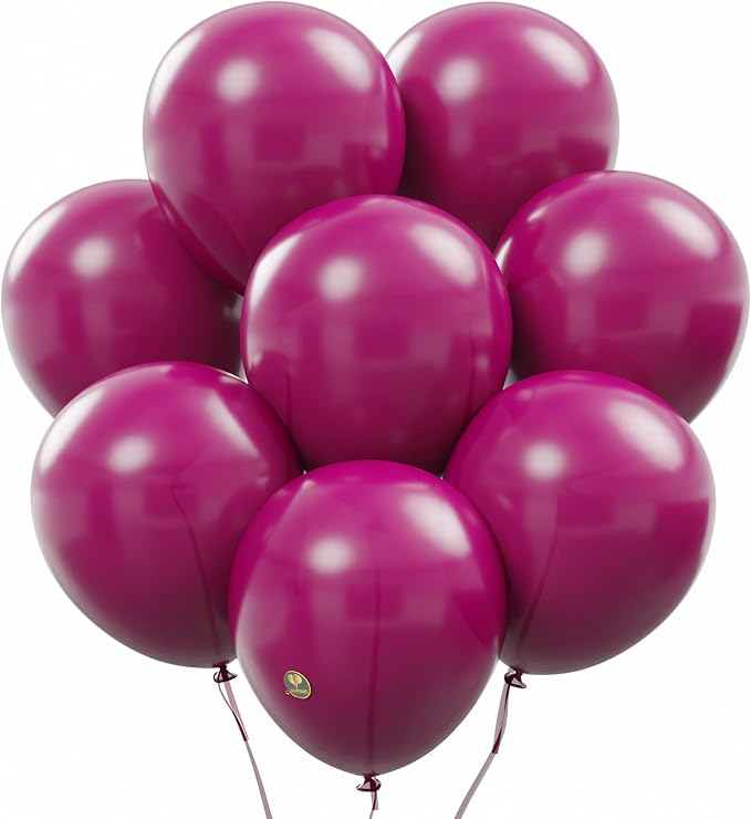 AFTERLOON® Biodegradable Balloons Magenta 12 Inch 100 Pack, Matte Color Thickened Extra Strong Latex Helium Float, for Baby Shower Gender Reveal Garland Arch Wedding Birthday Party Decorations