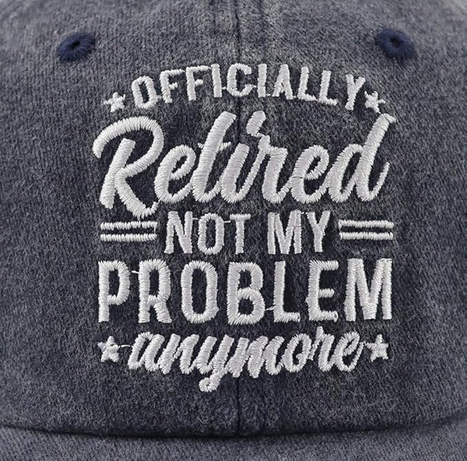 Officially Retired Hat for Women Men, Funny Adjustable Cotton Embroidery Retirement Baseball Cap
