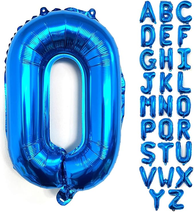 Lovoir 40 Inch Large Blue Letter O Balloons Big Size Jumbo Mylar Foil Helium Balloon for Birthday Party Celebration Decorations Alphabet Blue O