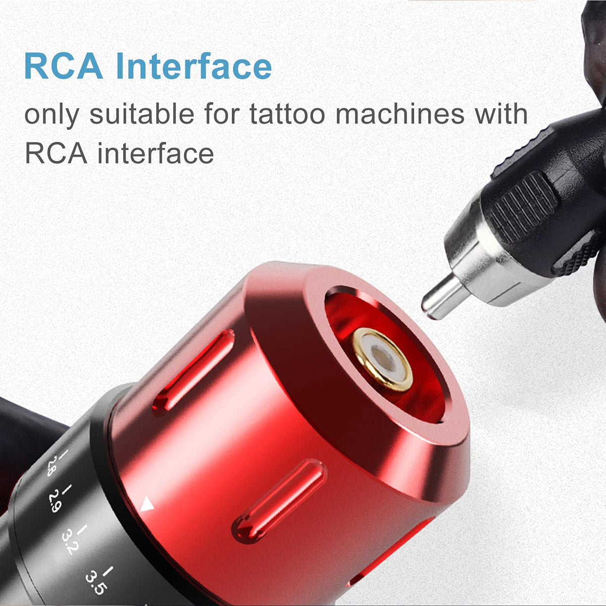 Ancable 6-Feet Tattoo Clip Cord, 6.35mm to RCA Connector Silicone Clip Cable, Suitable for Tattoo Pen & Rotary Machine, Black
