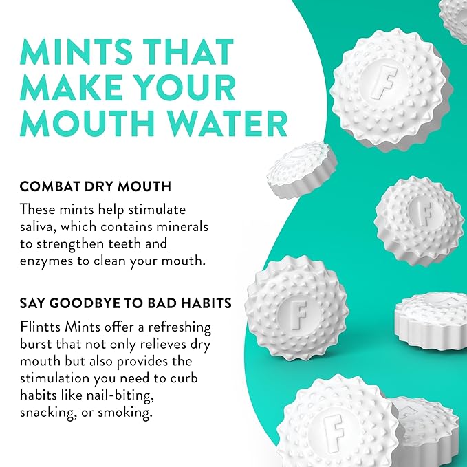Flintts Mints Lemon Stash – Sugar Free Mouthwatering Mints for Dry Mouth Relief & Freshness – Vegan Oral Health Support with Sparkle Effect – Pocket Travel Saliva Substitute, Lozenges Alternative, 2 Refill Packs