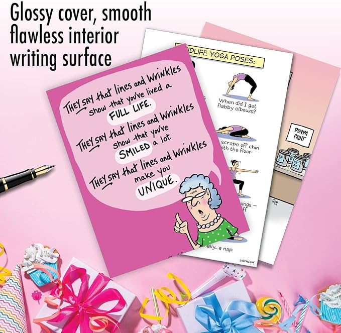 NobleWorks Assortment Pack of 3 Humorous Birthday Greeting Cards with Envelopes (3 Designs, 1 Each) Laughs for Ladies VC7960BDG-C1x3