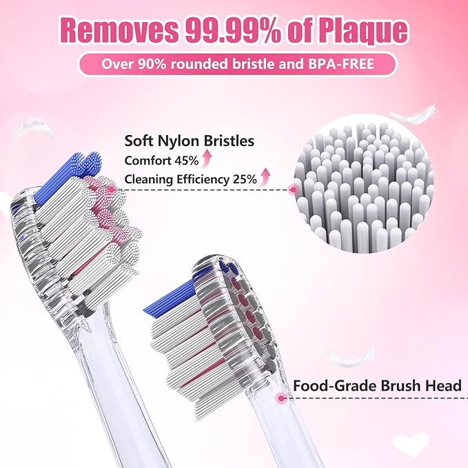 Kids Electric Toothbrush Toddler Toothbrush Age 2-4-8-12 Girls Electric Toothbrush with Timer Rainbow LED Light Up Vibrating Toothbrush Battery Operated Childrens Sonic Tooth Brush (Rabbit Pink)