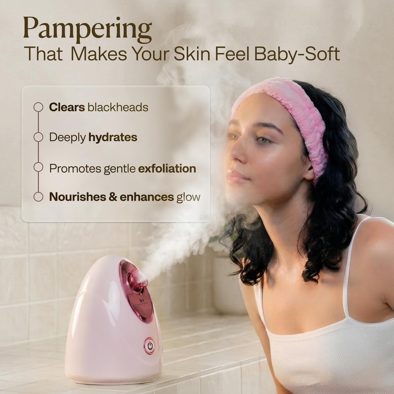 VogueNow Facial Steamer Spa Kit with Complimentary 15 Skin Care Tools | Face Steamer for Facial Deep Cleaning with Humidifier Mode | Self Care Gifts for Women, Spa Gifts, Birthday Gifts for Women