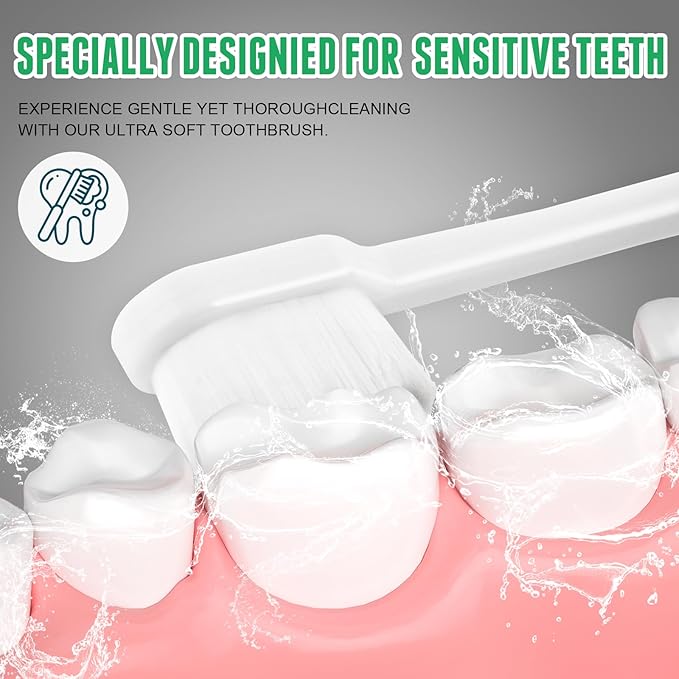 24 PCS Nano Toothbrush, Soft Bristle Toothbrush, Extra Soft Toothbrushes for Adults, Ultra Soft Toothbrushes With 20000 Micro Bristle for Pregnant Women, Elderly, Gum Recession, Protect Fragile Gum