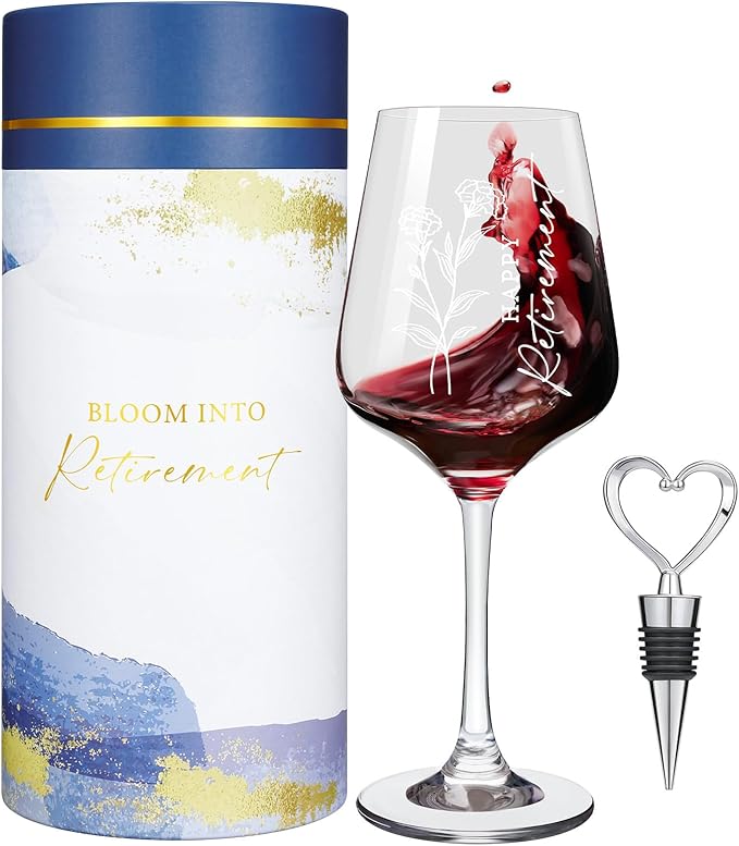 AW BRIDAL Happy Retirement Wine Glass Gifts for Women or Men 2026, Cool Retired Gift for Wine Lover Woman, Family, Friend, Coworker, Nurse and Teacher, Leaving and Farewell Party Decorations Ideas