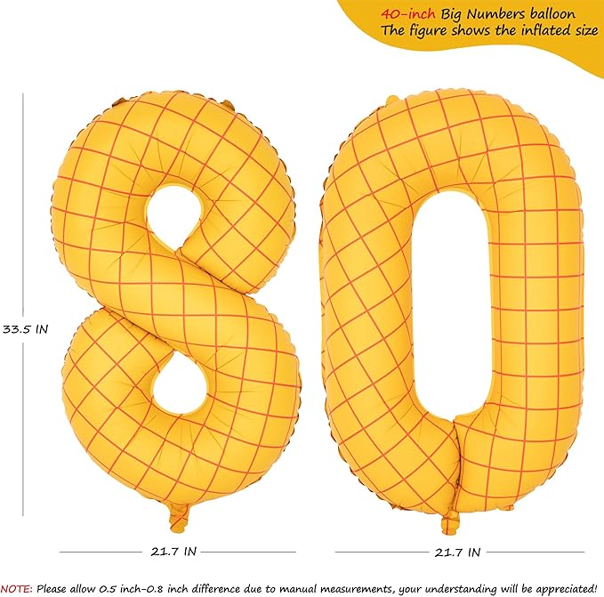 40-Inch Large Number Balloon Toy Inspired Story Matte Yellow Birthday Balloon Western Rodeo Party Supplies Boy Girl Story Anniversary Kids Birthday Party Cowboy Farm Themed Baby Welcome Decorations