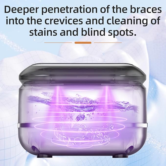 Ultrasonic Retainer Cleaner Machine for Dental Appliances. 2 Cleaning Modes（42khz, 24w，180ml Black,YKL）