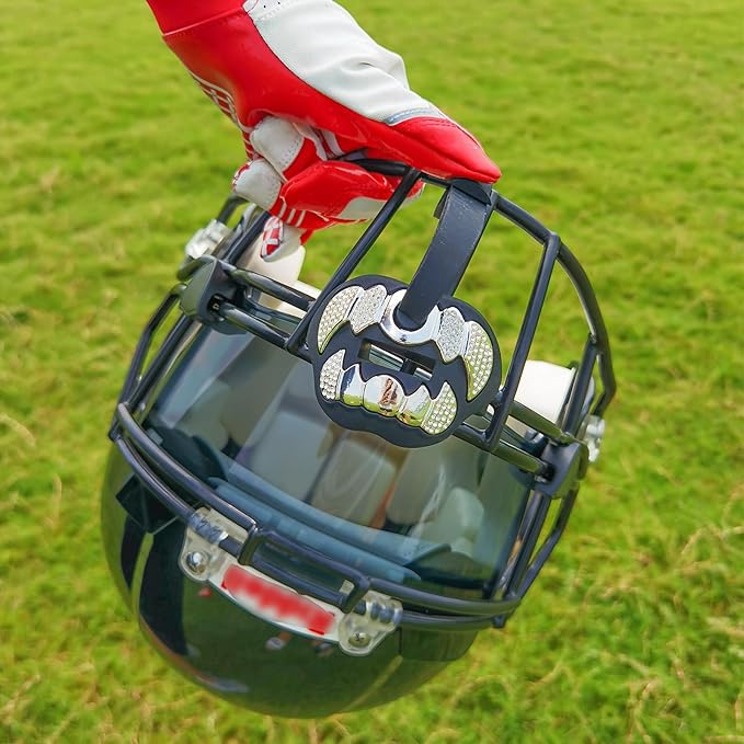 LeCool Football Mouth Guard with Connected Strap- 3D Beast Chrome Adult and Youth Mouth Guard-Mouth Piece for Sports for Maximum Air Flow and Teeth Protection