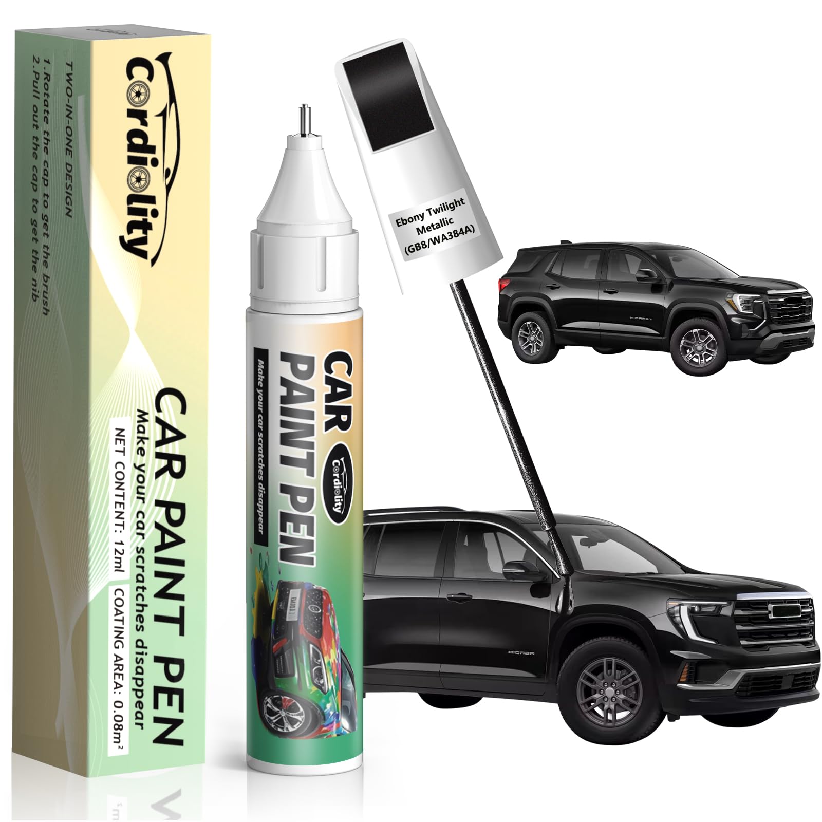 Ebony Twilight Metallic(GB8/WA384A) Touch Up Paint Pen for GMC,Car Paint Scratch Repair Pen Quick and Easy Fix Auto Paint Scratc