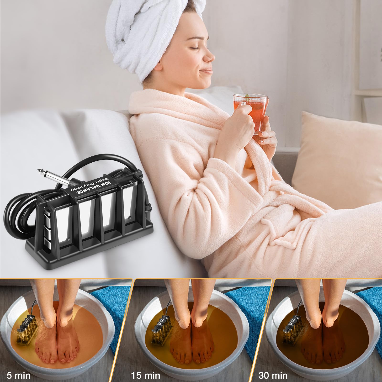 Veicomtech 2 Pack Arrays for Ionic Detox Foot Bath Machine, Foot Detox Machine Replacement Arrays, Detox Foot Bath Array for Ionic Detox Foot Bath Spa, Easy to Clean Ion Foot Spa Aarrays (2Pcak-L)