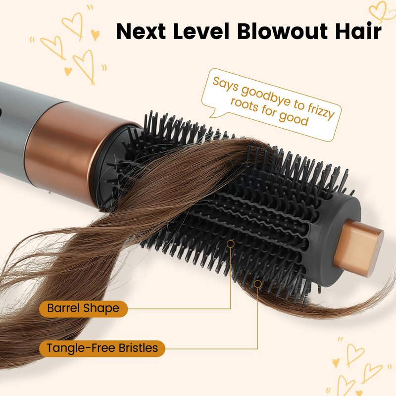 PUREGUST Upgraded 2.3inch Round Volumizing Brush Attachment for Dyson Airwrap HS01 HS05 HS08 Accessories, Upgraded Bristles for Dry Hair Add Volume Style Bangs Smooth Hair