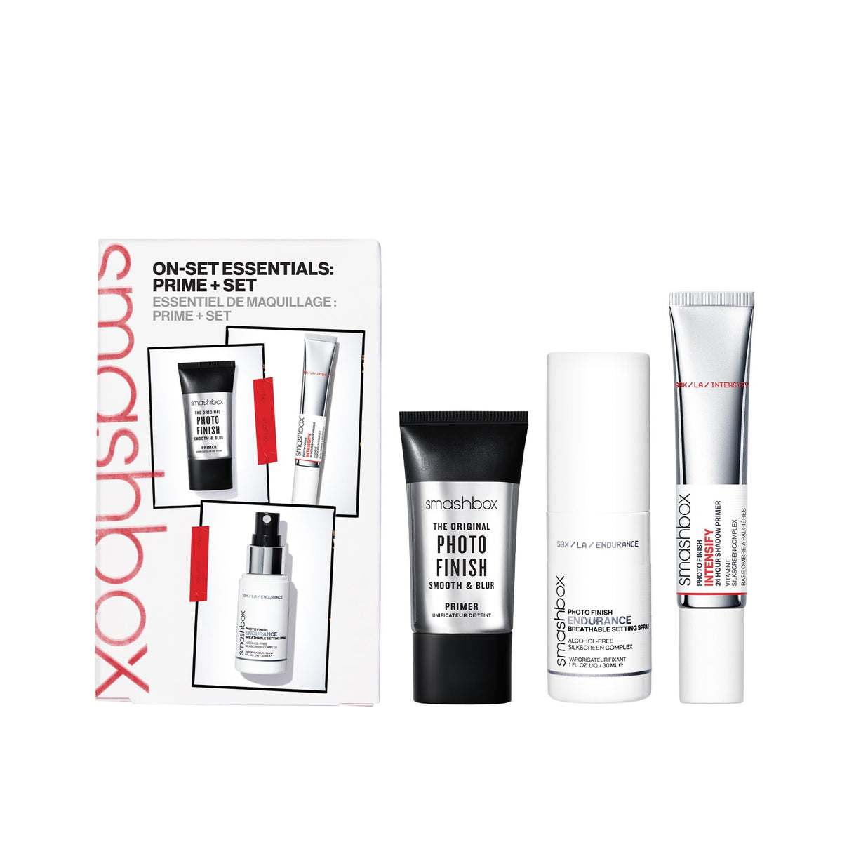 Smashbox On-Set Essentials: Prime + Set Makeup | Trio of Essentials Gift Set Including Primers + Setting Spray for On The Go