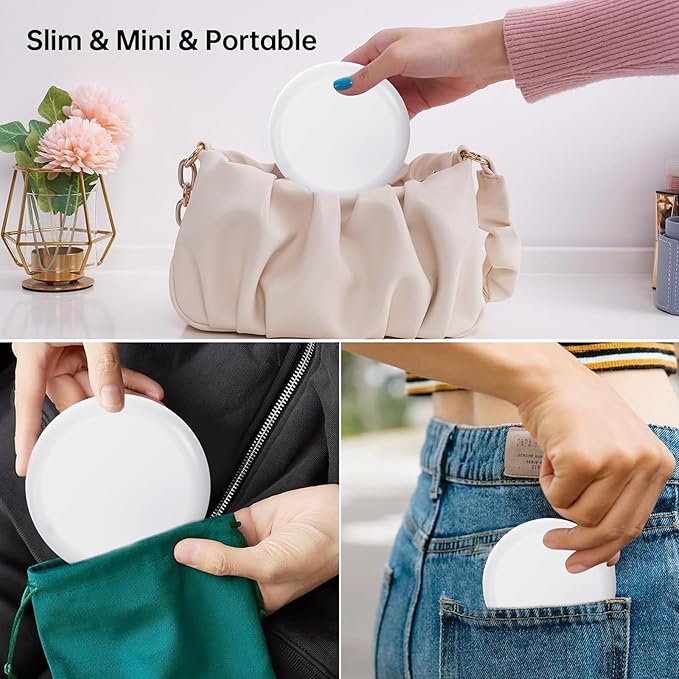 Retainer Case, Slim Aligner Case Compatible with Invisalign, Cute Retainer Box with Silicone Pad, White