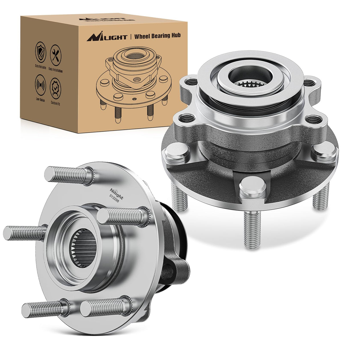 Nilight Front Wheel Hub And Bearing Assembly For Nissan Rogue 2008 2009 2010 2011 2012 2013, Rogue Select 2014 2015, Sentra 2008