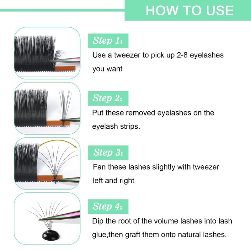 Easy Fan Volume Lashes DD-0.05-16 Flowering Eyelash Extensions Rapid Blooming Lashes 9 to 20 mm Mega Volume Lash Extensions(DD-0.05,16mm)