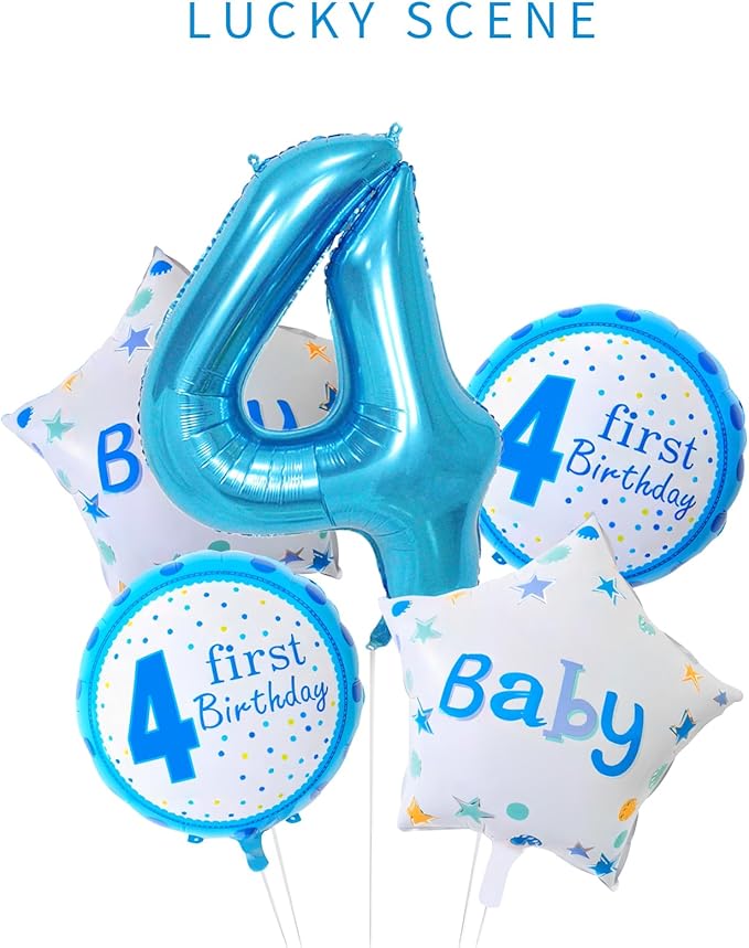 40 Inch Blue Number Balloons, Helium Mylar Foil Number Balloons for Birthdays, Number 4 Balloon for Party Wedding Bachelorette Birthday Bridal Shower Graduation Anniversary Celebration Party