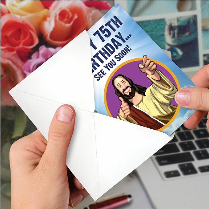 NobleWorks Hysterical 75th Milestone Birthday Greeting Card with 5 x 7 Inch Envelope (1 Card) See You Soon - 75 C10006MBG