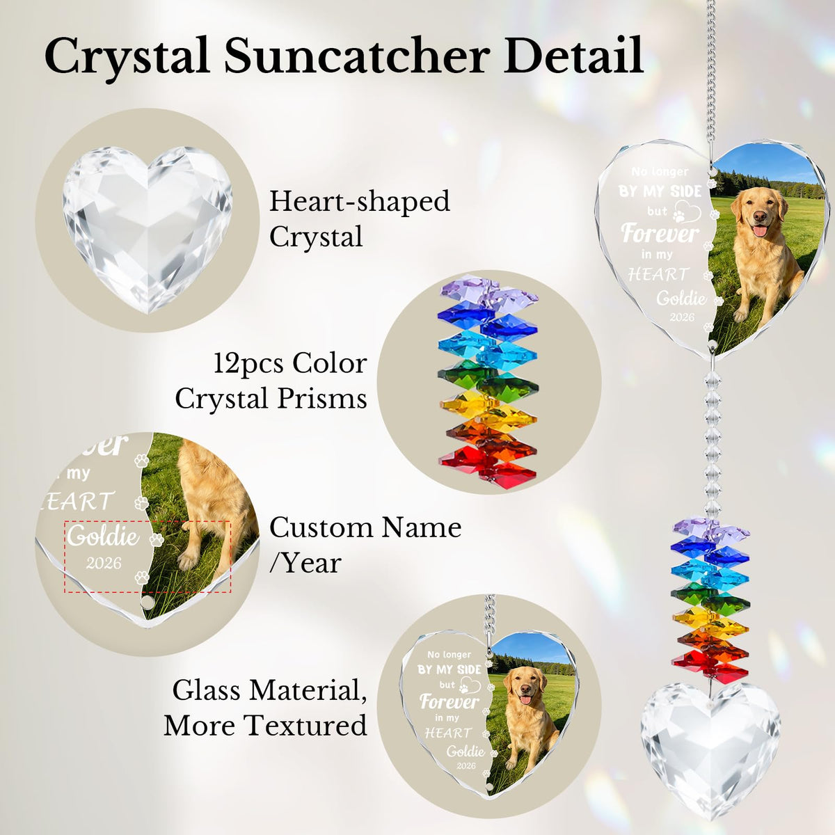 Personalized Pet Memorial Suncatcher - Dog Memorial Gifts for Loss of Dog