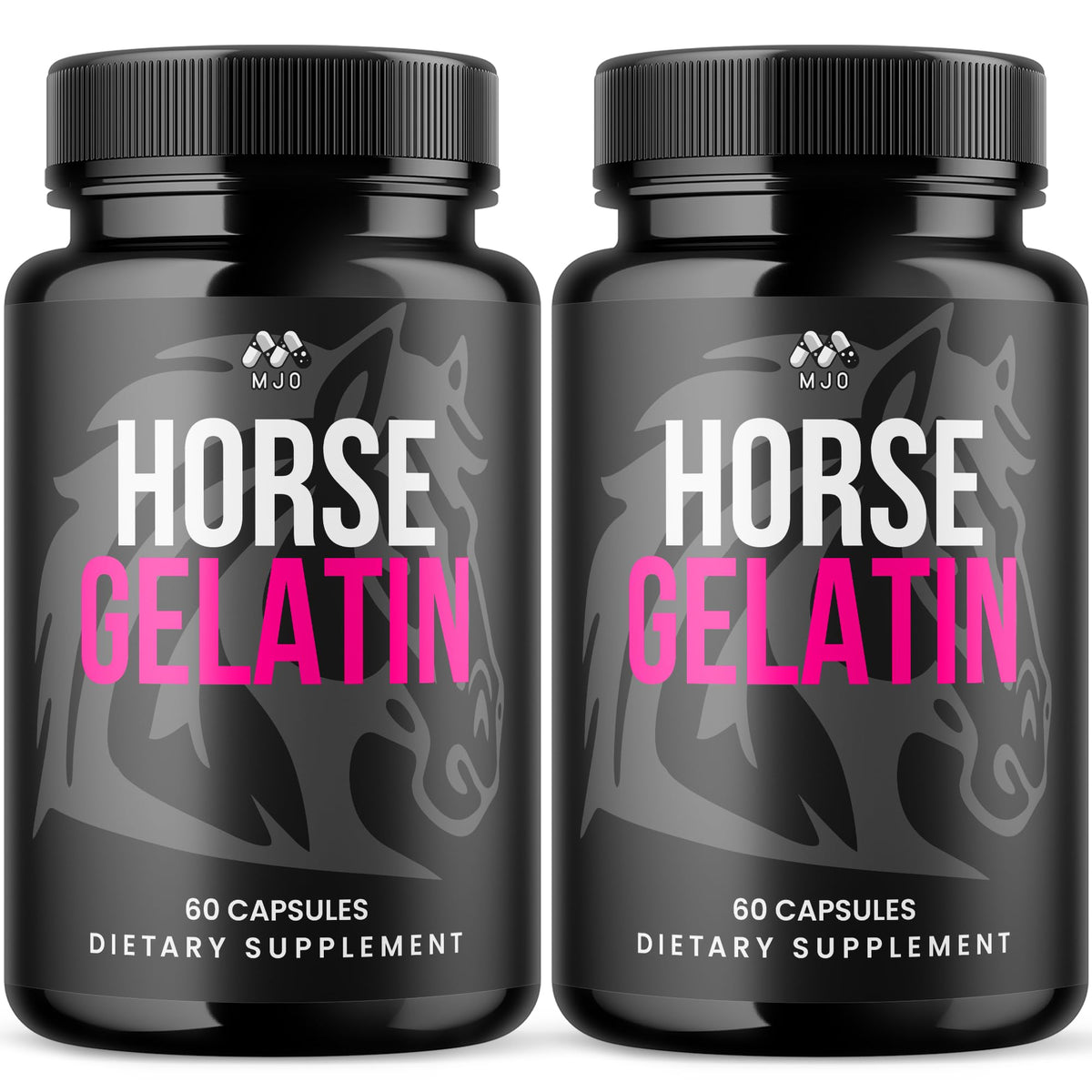 (2 Pack) Horse Gelatin Capsules, Official HorseGelatin Pills for Men with All Natural Ingredients, Advanced Men's Health and Wellness Support Pill, Max Strength Multivitamin Supplement (120 Capsules)