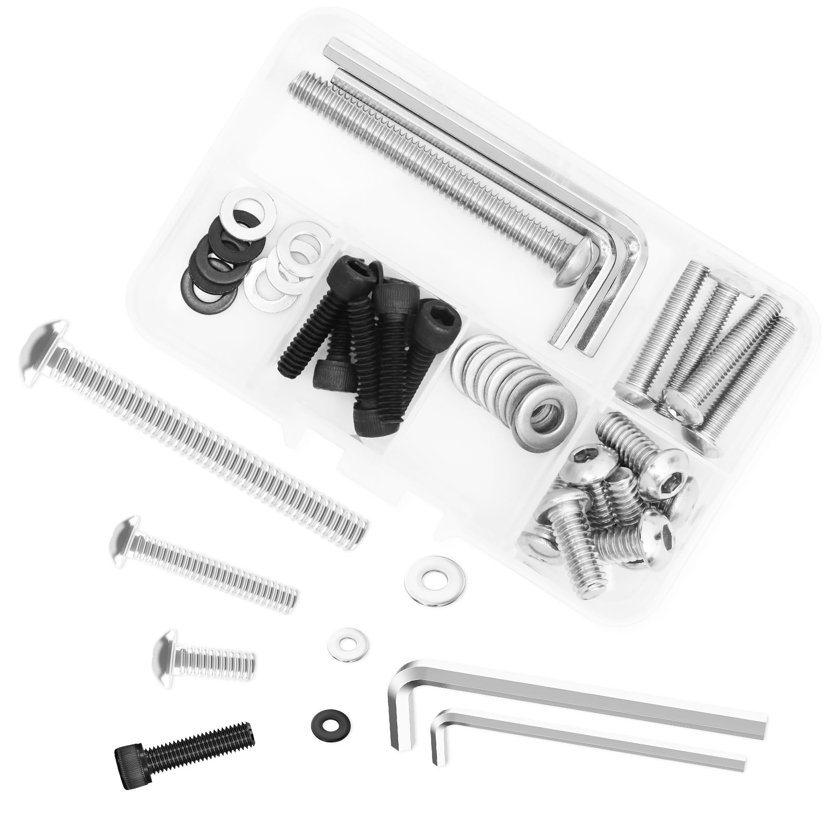 AEEAST 38Pcs Stainless Steel Inner Batwing Fairing Bolt Windshield Trim Screw, Motorcycle Windshield Bolts Fit for Harley Tourin