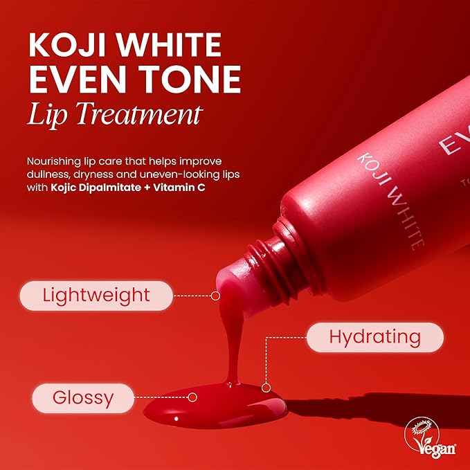Koji White Lip Discoloration Treatment for Dark Lips | Smokers, Moisturizer & Hydrating Lip Balm with 1% Kojic Acid, Hyaluronic Acid, Vitamin C, Carrot Oil - Beeswax-Free, Vegan Chapstick, 0.23 Fl Oz