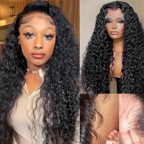 virginess Deep Wave Lace Front Wigs Human Hair Pre Plucked 22 Inch 13x4 Lace Frontal Closure Wig for Black Women Human Hair Glueless Deep Curly Lace Front Wig