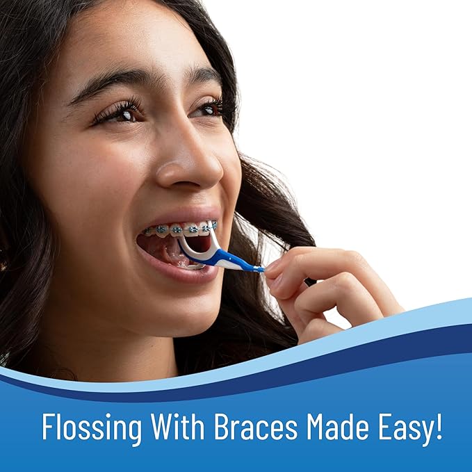 OrVance Braces Flosser - Designed for Braces for an Easy & Effective Clean, Ultra Strong Floss - 40 Count (Pack of 3)