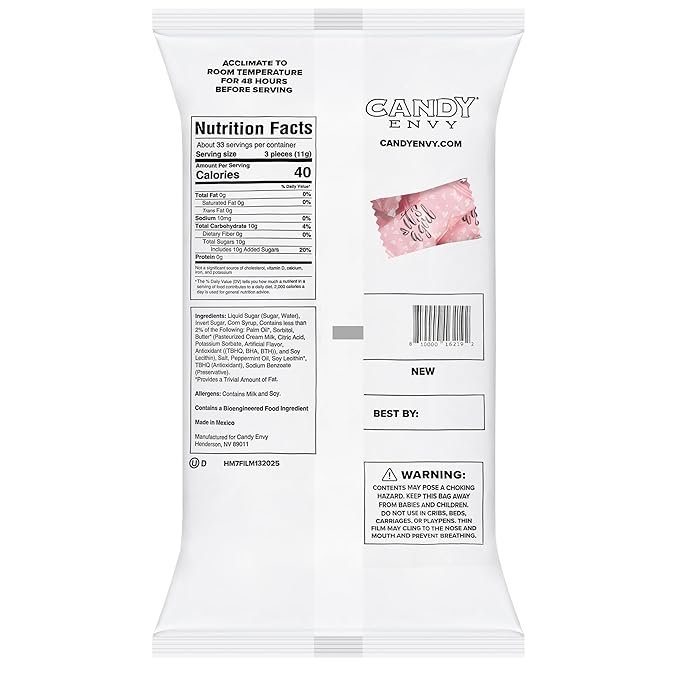 Candy Envy - It's A Girl Buttermints - 13 oz. Bag - 100 Individually Wrapped Candy Mints - Baby Shower Party Favors