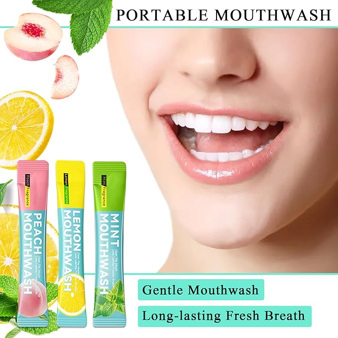 Travel Size Mouthwash,Mini Mouthwash Travel Size Bulk Portable Mouth Wash Set,Individual Small Travel Mouth Wash Packets for Fresh Breath(Pack of 60)