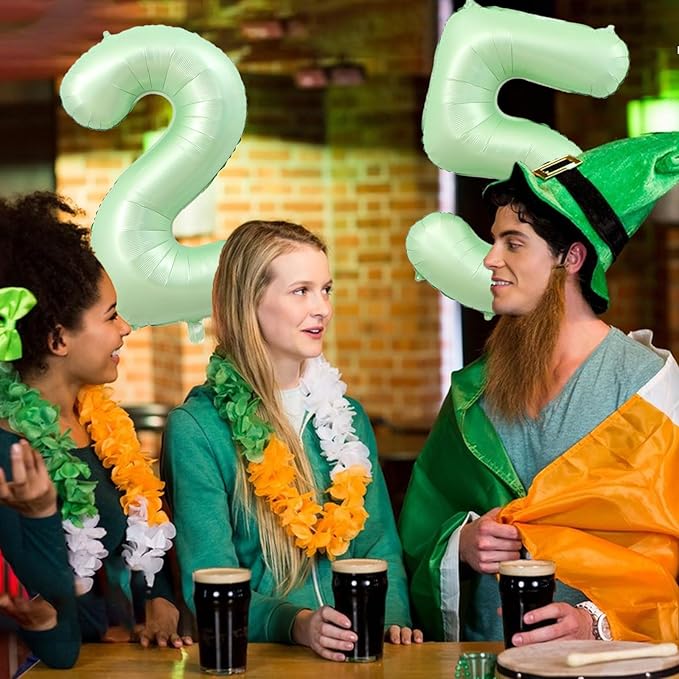 40 Inch Number 25 Balloons, Olive Green Giant Jumbo Helium Number 25 Foil Balloons for 25th 52th Birthday Party Anniversary Events Boys Girls Decorations Supplies