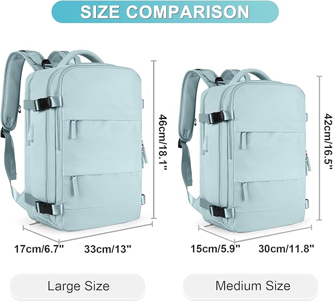 coofay Large Personal Item Travel Backpack For Women Men Airline Approved Carry On Backpack Flight Approved Waterproof Sports Luggage Backpack Casual Daypack Small Hiking Backpack