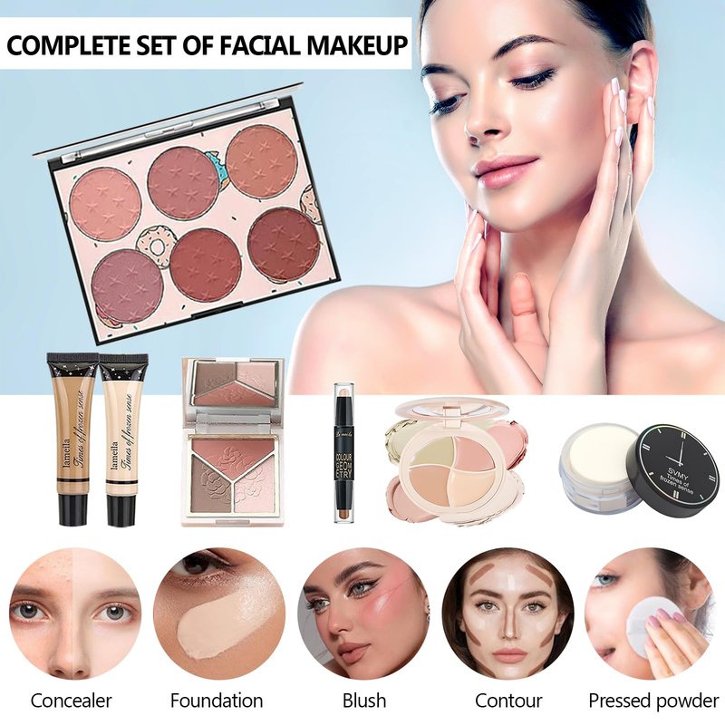 37 Pcs All in One Makeup Kit for Women Full Kit, Makeup Gift Set for Beginners Teenager, Multipurpose Makeup Set Includes Eyeshadow Palette Contour Stick Cosmetic Brush (A204)
