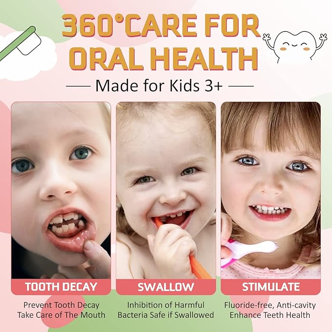 Foam Toothpaste Kids, Kids Foam Toothpaste, Toddler Toothpaste for Dental Care for Children for 3 and Up
