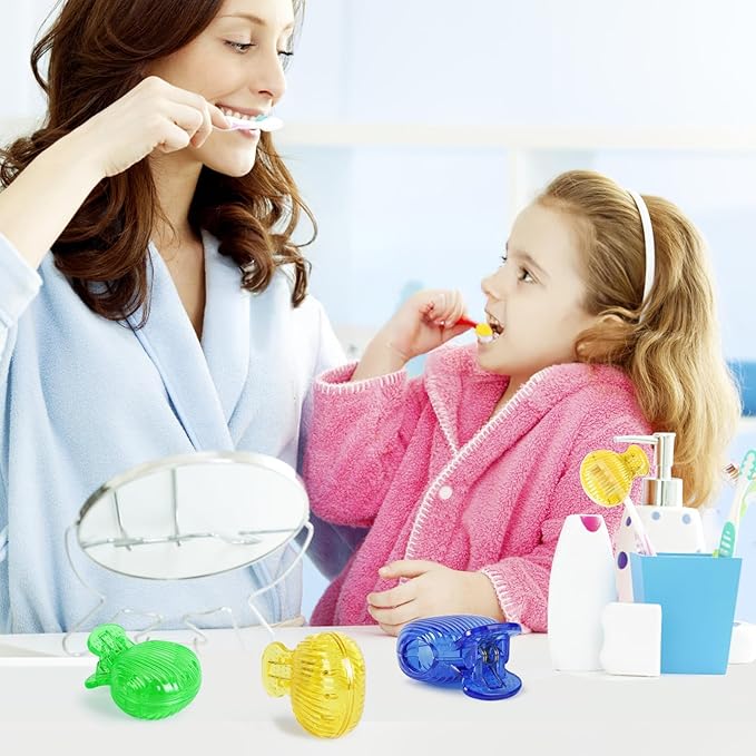 UCEC Travel Toothbrush Head Covers, Toothbrush Cover Caps Case, Tooth Brush Head Case Plastic Clip, for Household Travel, Fits Electronic and Manual Toothbrushes, 6 Packs