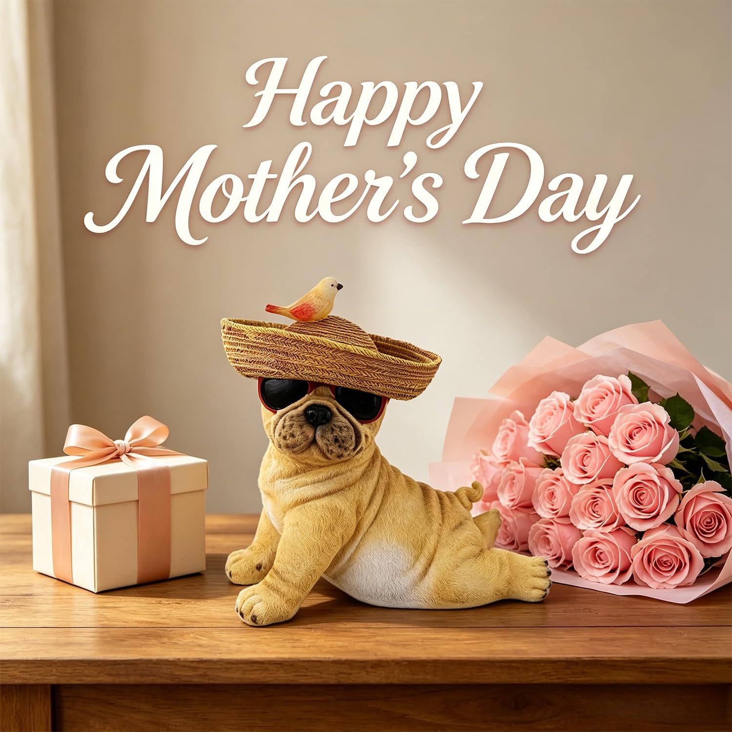 Glintoper Solar Garden Statue Dog Figurine, 8.7" Outdoor Resin Puppy Whimsical Lawn Porch Yard Art, Birthday Mothers Day Ideal Gifts, Lighted Shar Pei Ornaments for Patio Pathway Yard Decoration ﻿