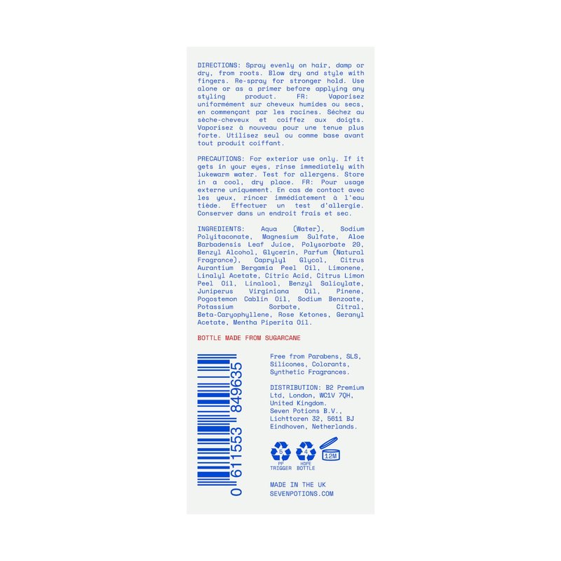 SEVEN POTIONS Salt Spray for Men — Hair Texture Spray with Matte Finish & Grit — Volumizing Pre-Styler for Beach Waves — Water-Based, Quick-Dry, Non-Sticky — Vegan, Cruelty-Free — 6.8 fl oz