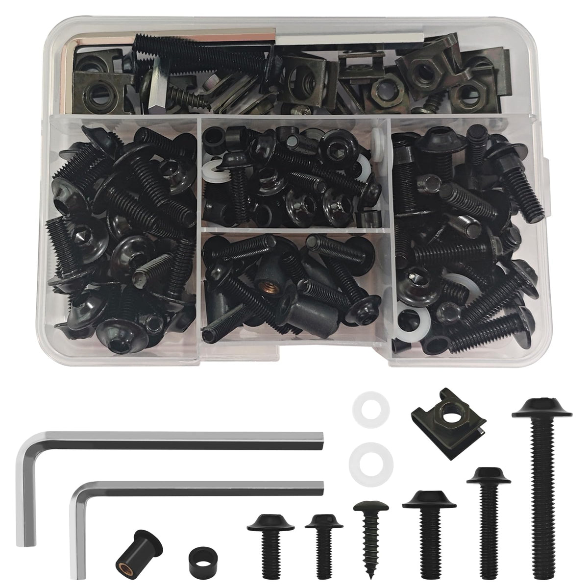 SamWinGear Motorcycle Fairing Bolt Kit 177 PCS Fairing Bolt Kit for GSXR Motorcycle Fairing M5 M6 Stainless Steel Windscreen Scr