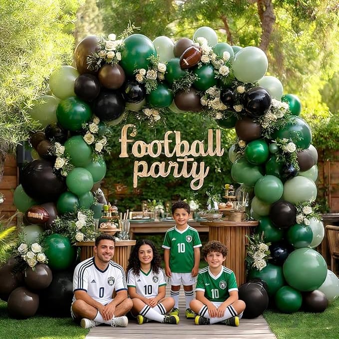 Green Black Brown Balloons Double Stuffed Pearl Dark Emerald Green Brown Balloon Arch Kit Sage Balloon Garland for Camo Birthday Baby Shower Camping Safari Jungle Army Party Decorations